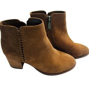 Blondo Waterproof Winter Booties Ankle Boots Women 7.5, Suede Leather Camel Tan
